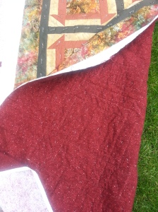 My Firts Quilt, with the back side showing